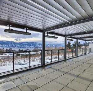 Patio with heaters
