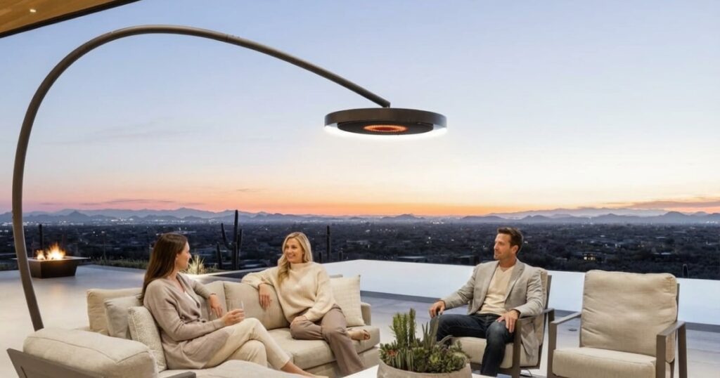 lighting, warmth, and shelter for real canadian living in a premium outdoor kitchen setting